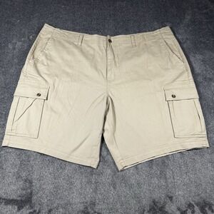 NWT Saddlebred Cargo Shorts Mens 50x11 Khaki Brown Comfort Flex Utility Pockets